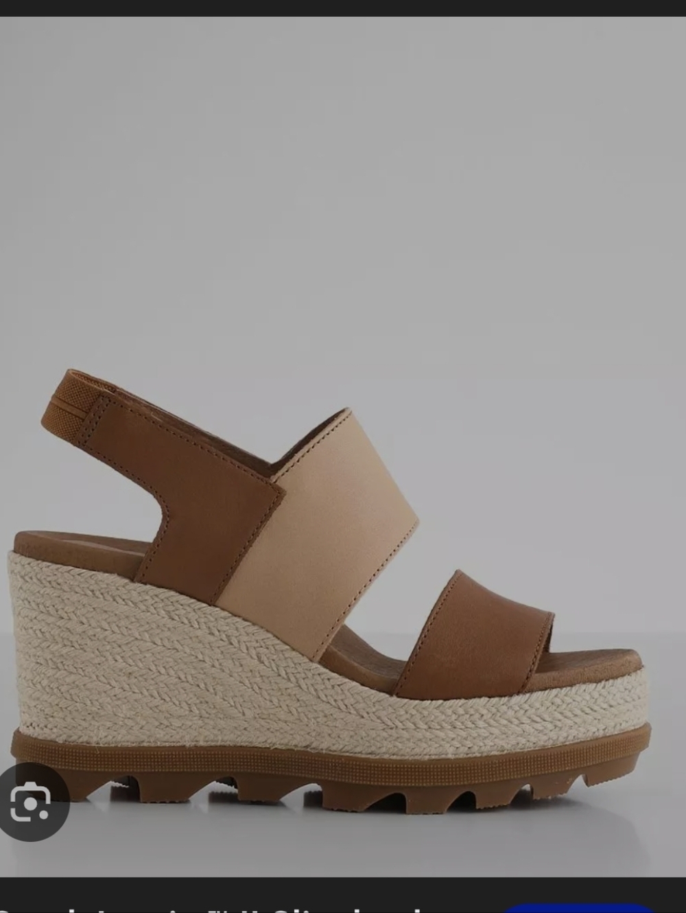 SOREL REAL LEATHER STRAP JOANIE WEDGE HEEL SANDAL EUC SIZE 8.5